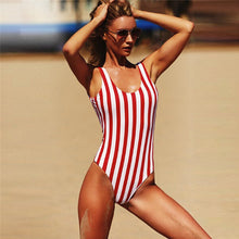 Load image into Gallery viewer, Red White Striped Bikini