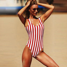 Load image into Gallery viewer, Red White Striped Bikini