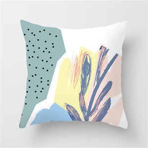 Blue Geometric Nordic Style Cushion