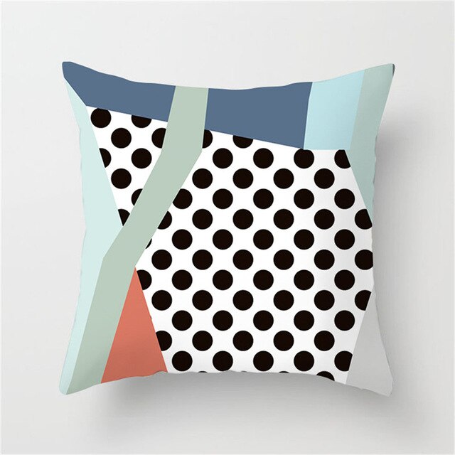 Blue Geometric Nordic Style Cushion