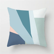 Load image into Gallery viewer, Blue Geometric Nordic Style Cushion