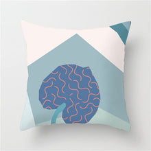 Load image into Gallery viewer, Blue Geometric Nordic Style Cushion