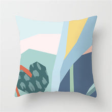 Load image into Gallery viewer, Blue Geometric Nordic Style Cushion