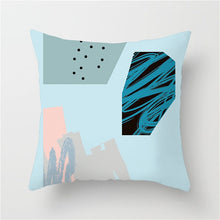 Load image into Gallery viewer, Blue Geometric Nordic Style Cushion