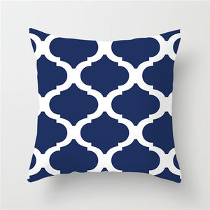 European Geometry Cushion Covers Blue