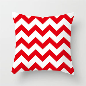 Mesh Geometry Cushion Cover Red