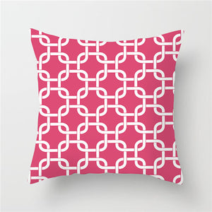 Mesh Geometry Cushion Cover Red