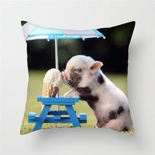Load image into Gallery viewer, Cute Pig Painted Cushion