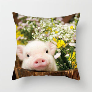 Cute Pig Painted Cushion