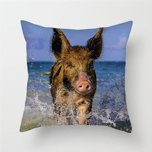 Cute Pig Painted Cushion