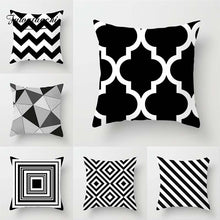 Load image into Gallery viewer, Black And White Geometric Style Cushion