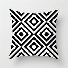 Load image into Gallery viewer, Black And White Geometric Style Cushion