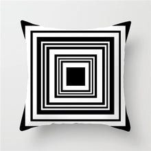 Load image into Gallery viewer, Black And White Geometric Style Cushion